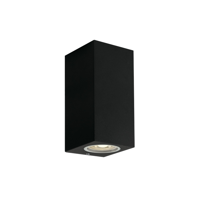 Appliques extérieures étanches ip65 gu10 direct/indirect CUBALED 2 NOIR