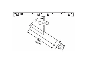 PROJECTEURS LED POUR MINI RAILS 48V IRC 90 TUBLED 2W NOIR