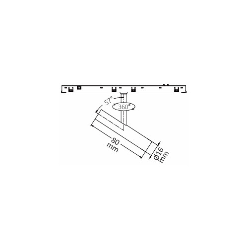 PROJECTEURS LED POUR MINI RAILS 48V IRC 90 TUBLED 2W NOIR