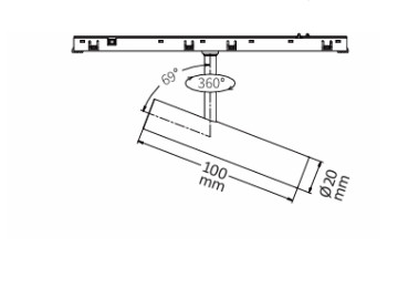PROJECTEURS LED POUR MINI RAILS 48V IRC 90 TUBLED 3W NOIR