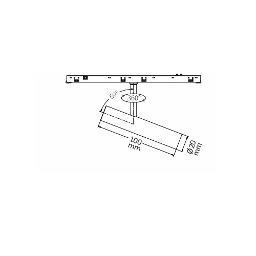 PROJECTEURS LED POUR MINI RAILS 48V IRC 90 TUBLED 3W NOIR