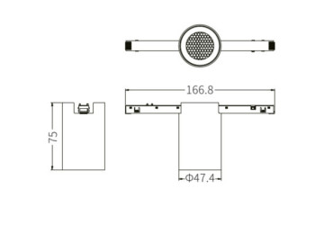 MINI SPOT magnetique 48V  6W noir 3000k GIORGIO