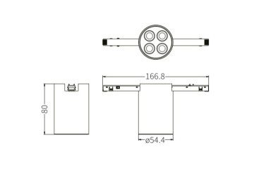 MINI SPOT magnetique 48V  8W noir 3000k GIORGIO