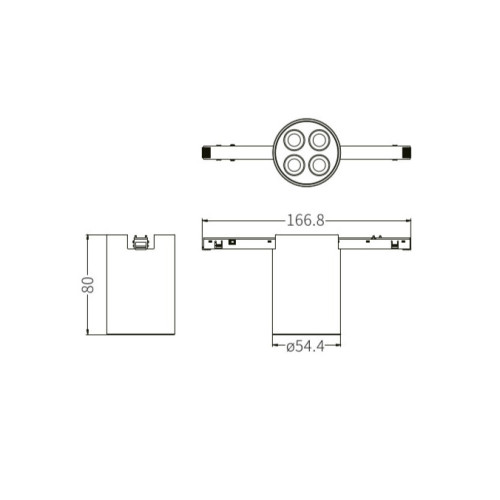 MINI SPOT magnetique 48V  8W noir 3000k GIORGIO