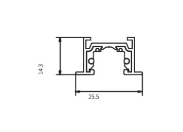 MINI rail ENCASTRÉ noir 2M