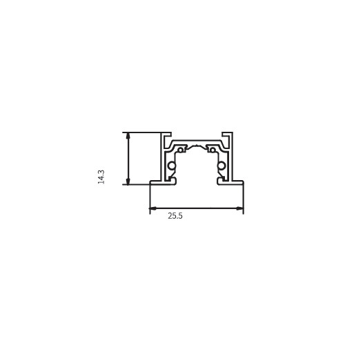 MINI rail ENCASTRÉ noir 2M