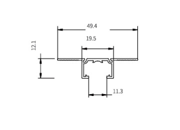 Rail TRlMLESS Aluminium noir 2 M