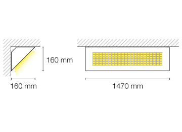 APPLIQUE D’ANGLE SPECIAL PARKING TUNNEL ET ZONE PIETONNE ip44 IK10 CORNER METROPOLIS 32W