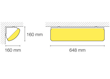 APPLIQUE D’ANGLE POLYCARBONATE CORNER LED 25