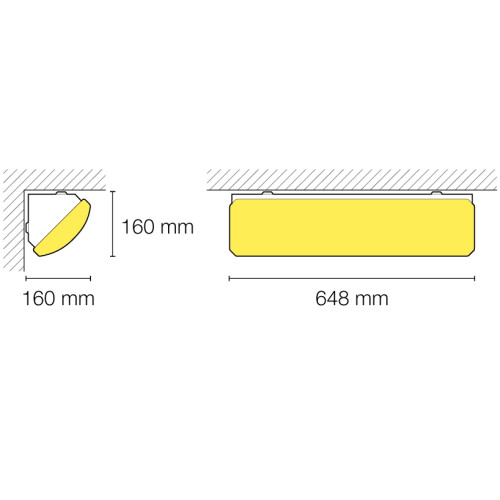 APPLIQUE D’ANGLE POLYCARBONATE CORNER LED 25