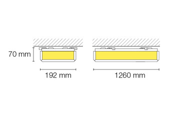 PLAFONNIER LED à DIFFUSEUR OPALE OPALINE 120CM