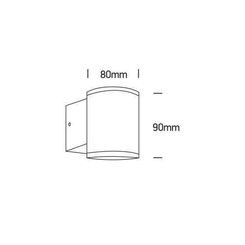 APPLIQUES EXTÉRIEURES ÉTANCHES ip54 CYL 1 GU10 1x10W GRIS