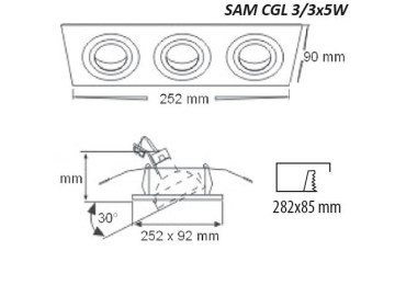 MULTIDIRECTIONNELS GU10 SAM CGL 3/3X5W