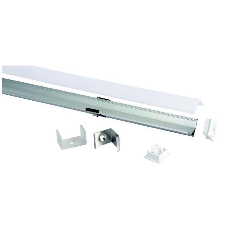 PROFILÉS BRL 1616 IP20 POUR RUBANS LED AVEC DIFFUSEUR OPALE