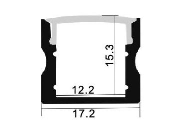 PROFILÉS BRL 1715 IP20 POUR RUBANS LED AVEC DIFFUSEUR OPALE