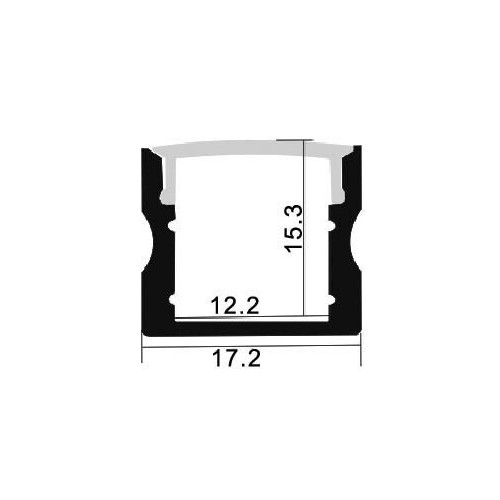 PROFILÉS BRL 1715 IP20 POUR RUBANS LED AVEC DIFFUSEUR OPALE