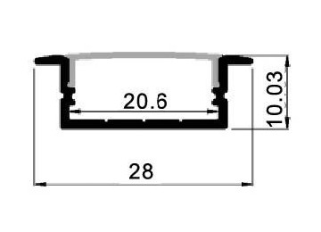 PROFILÉS BRL 2310 IP20 POUR RUBANS LED AVEC DIFFUSEUR OPALE