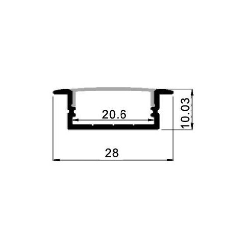 PROFILÉS BRL 2310 IP20 POUR RUBANS LED AVEC DIFFUSEUR OPALE