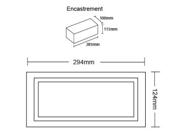 ENCASTRÉ MURAL LED ETANCHE IP65 IK10 MURO 300 2700k NOIR