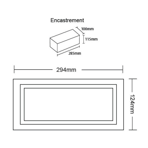 ENCASTRÉ MURAL LED ETANCHE IP65 IK10 MURO 300 2700k NOIR