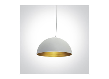 SUSPENSIONS DÉCORATIVES À REFLECTEUR LAITON BROSSE POUR LED E27 BELL 400/E BLANC