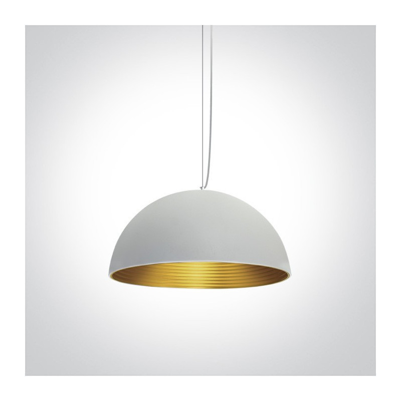 SUSPENSIONS DÉCORATIVES À REFLECTEUR LAITON BROSSE POUR LED E27 BELL 400/E BLANC