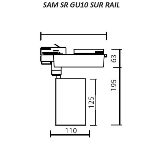 PROJECTEURS LED GU10 POUR RAIL 3 ALLUMAGES SANS LAMPE BLANC