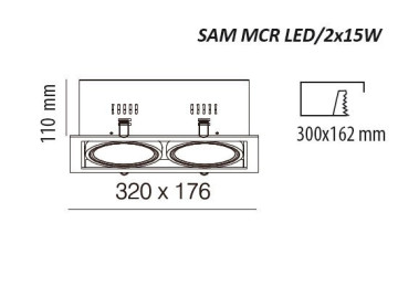PROJECTEURS ENCASTRABLES MULTIDIRECTIONNELS À LED 15W SAM MCR LED 2X15W BLANC