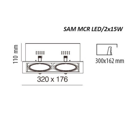 PROJECTEURS ENCASTRABLES MULTIDIRECTIONNELS À LED 15W SAM MCR LED 2X15W BLANC