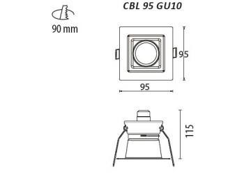 ENCASTRÉS LED POUR LAMPES GU10- CBL 95 GU10 NOIR