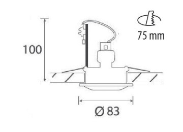 ENCASTRE LED  GU10 KIT LPO/5W ALU BROSSE