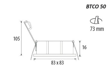 ENCASTRES LED POUR LAMPE GU10 carrés BTCO 50 BLANC