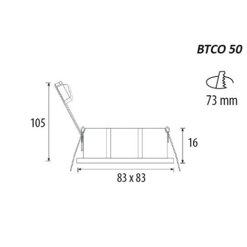 ENCASTRES LED POUR LAMPE GU10 carrés BTCO 50 BLANC