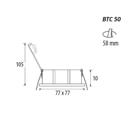 ENCASTRES LED POUR LAMPE GU5,3 carrés BTC 50 BLANC