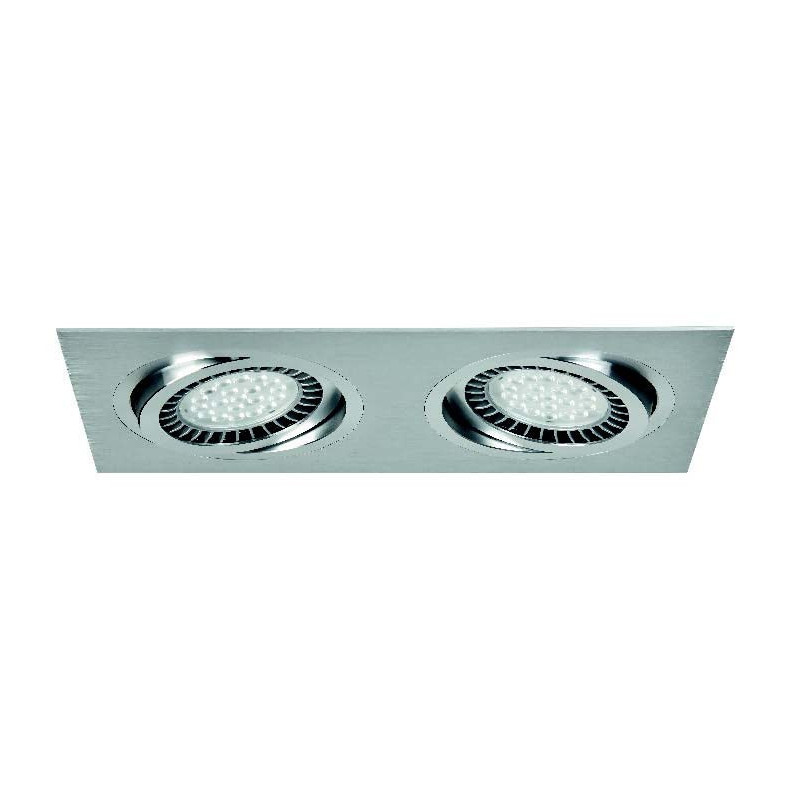 PROJECTEURS ENCASTRABLES LED MULTIDIRECTIONNELS POUR LAMPES AR111/37W KIT LCO/2X37W ALU BROSSE