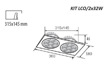 PROJECTEURS ENCASTRABLES LED MULTIDIRECTIONNELS POUR LAMPES AR111/37W KIT LCO/2X37W ALU BROSSE