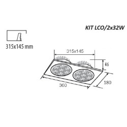 PROJECTEURS ENCASTRABLES LED MULTIDIRECTIONNELS POUR LAMPES AR111/37W KIT LCO/2X37W ALU BROSSE