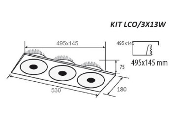 KIT LED DE PUISSANCE MULTIDIRECTIONNELS KIT LCO/3X13W ALU BROSSE
