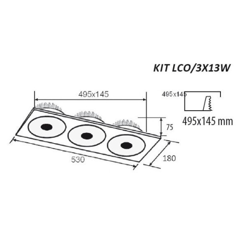 KIT LED DE PUISSANCE MULTIDIRECTIONNELS KIT LCO/3X13W ALU BROSSE