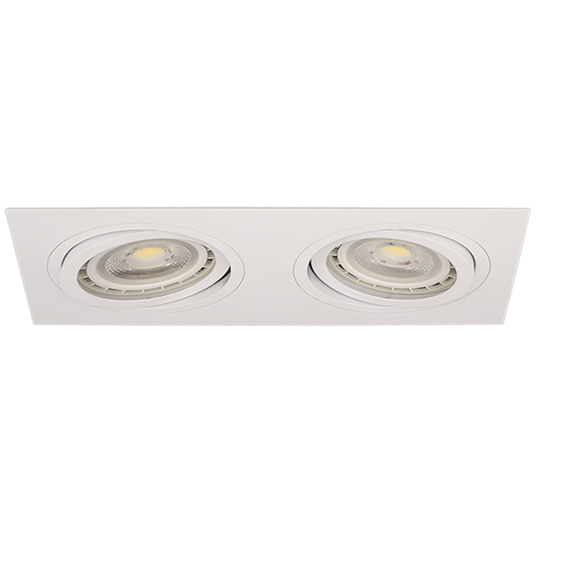 PROJECTEURS ENCASTRABLES LED MULTIDIRECTIONNELS POUR LAMPES AR111/37W KIT LCO/2X37W BLANC