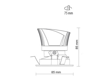 ENCASTRÉS LED Ø85 basse luminance SAM LRE SYM/10W BLANC
