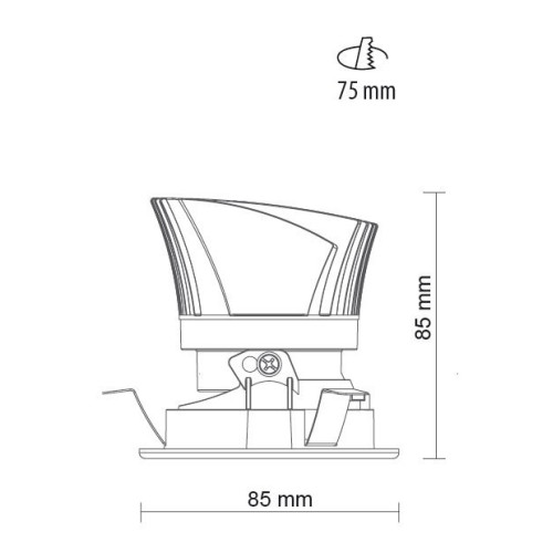 ENCASTRÉS LED Ø85 basse luminance SAM LRE SYM/10W NOIR