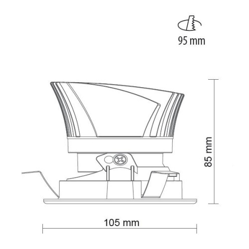ENCASTRÉS LED Ø105 basse luminance SAM LRE SYM/15W BLANC