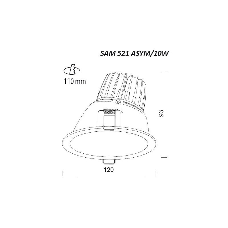 ENCASTRÉS LED asymétriques SAM 521 ASYM ORIENTABLE/10W