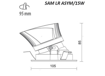 ENCASTRÉS LED asymétriques SAM LR ASYM/15W FIXE BLANC