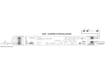ALIMENTATION POUR LED INTEGREE DALI / Bouton Poussoir 35W DIMMABLE DALI BP 250-850 mA   220-240V 60HZ