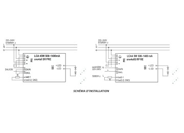 ALIMENTATION POUR LED INTEGREE DALI / Bouton Poussoir  45W DIMMABLE 500-1400mA
