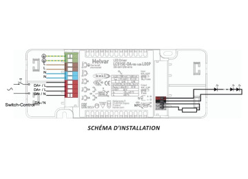 ALIMENTATION POUR LED INTEGREE DALI / Bouton Poussoir 51W DIMMABLE 900 1400 mA