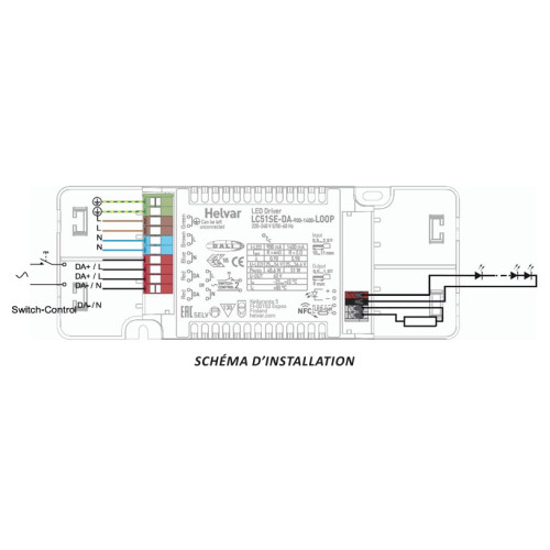 ALIMENTATION POUR LED INTEGREE DALI / Bouton Poussoir 51W DIMMABLE 900 1400 mA