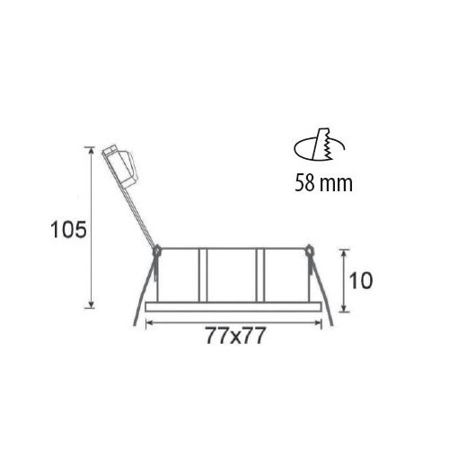 ENCASTRÉ LED FIXE GU10/5W KIT GCF/5W BLANC